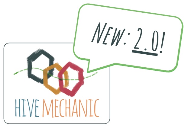 Hive Mechanic logo with "new 2.0"